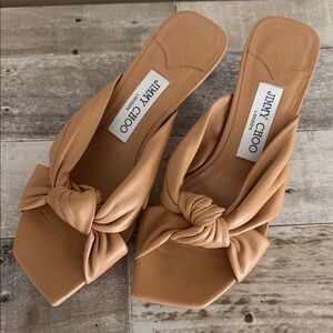 Jimmy Choo Camel Knot Detail Mules